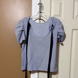 SHEIN Blue and White Striped Blouse